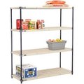 Global Equipment Nexel   , Nexelite reg  , 4 Tier, Vented Plastic Mat Shelving Unit, 54"W x 21"D x 63"H PM21546N